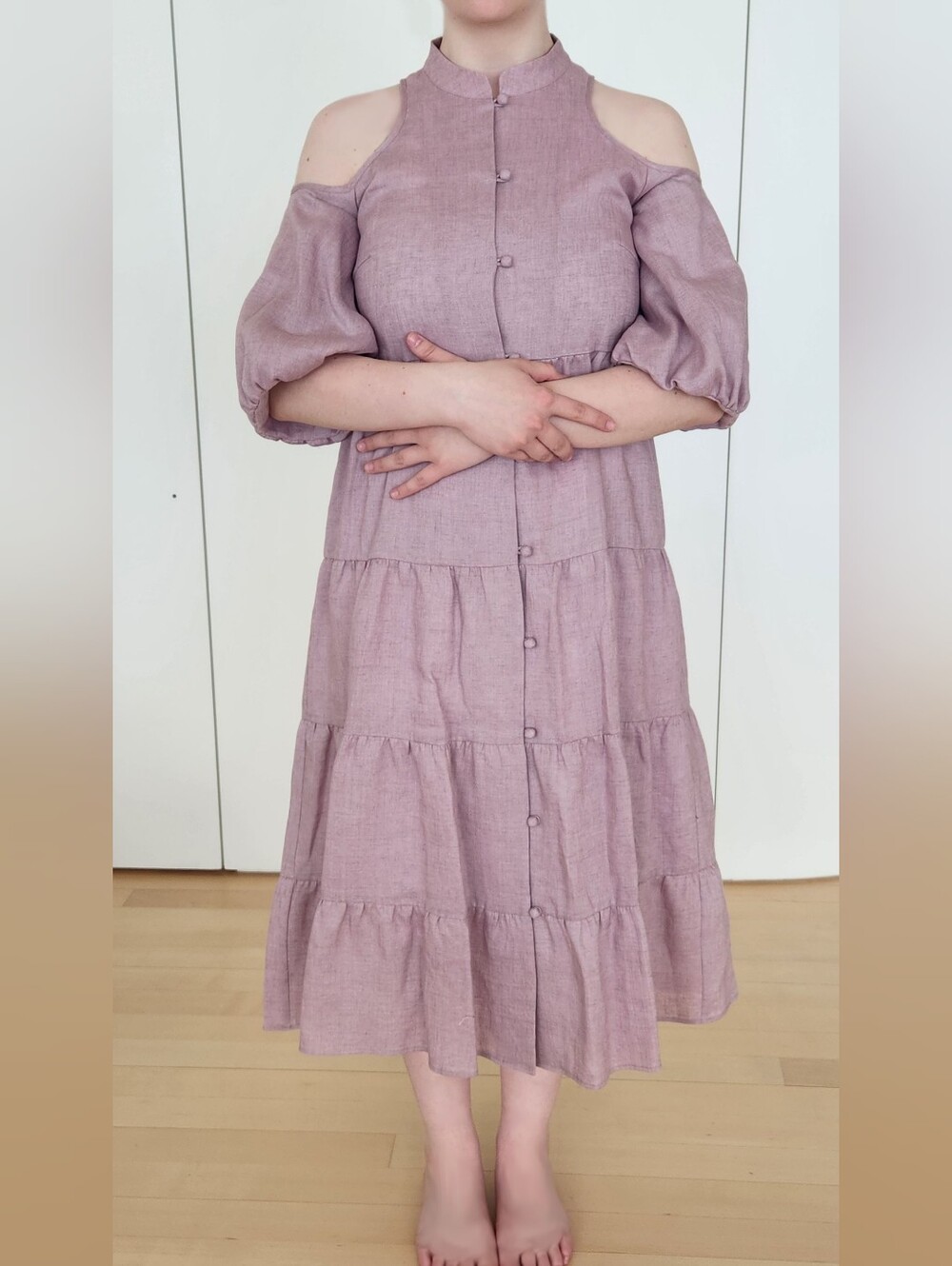 Dusty Mauve Tiered Dress